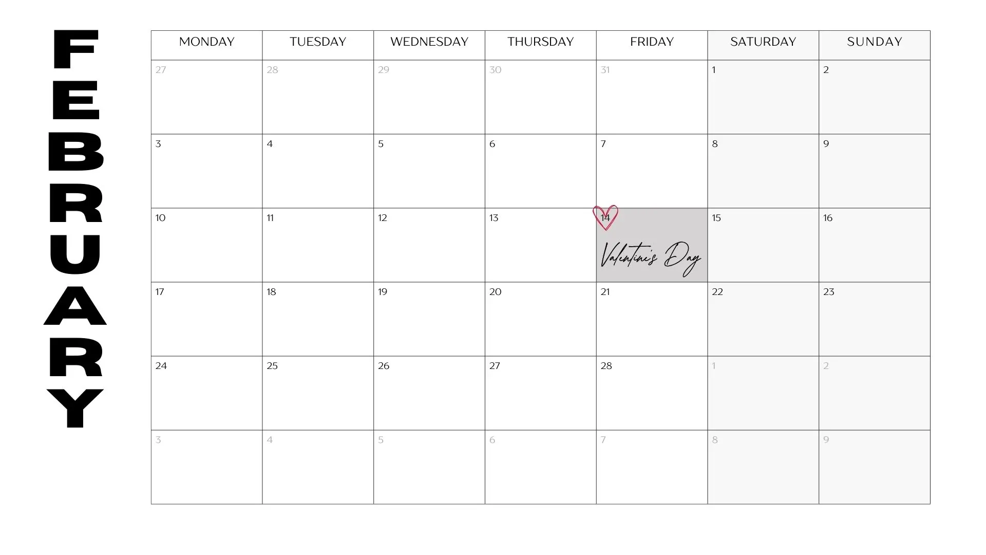 february 2025 calendar with holidays Preview